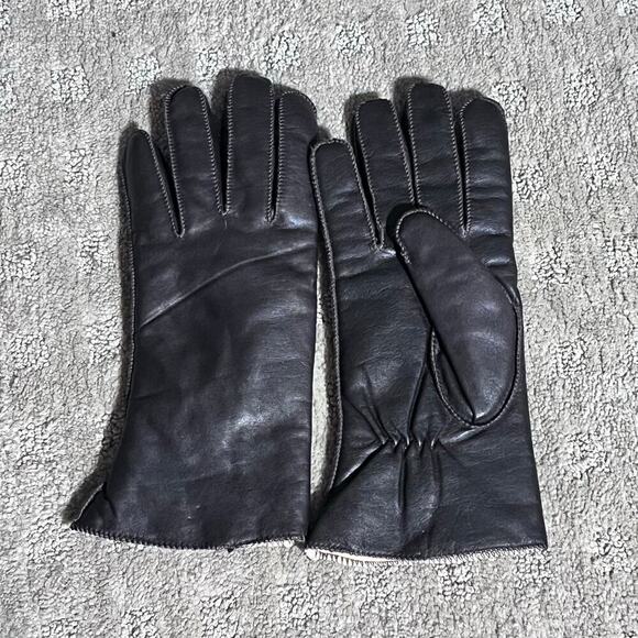 Vintage‎ Brown Leather Thinsulate lined Gloves size Large Womens - Picture 1 of 8